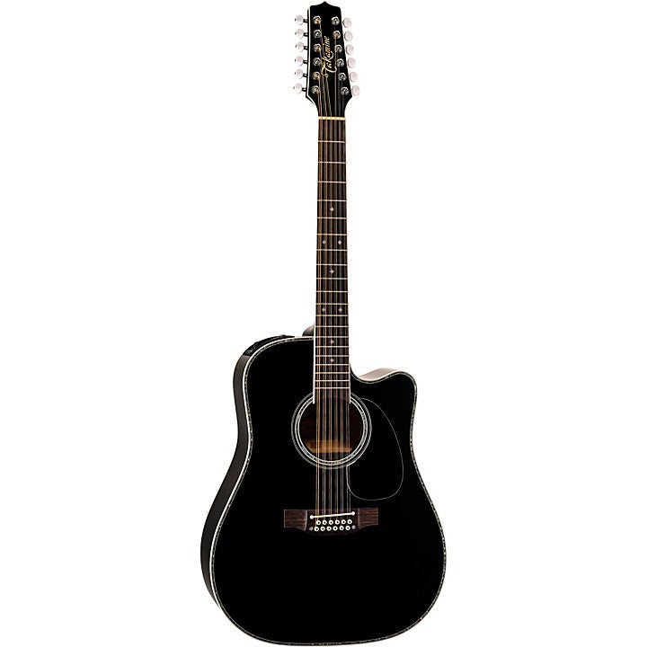 Takamine EF381DX 12-String Acoustic-Electric Guitar Black