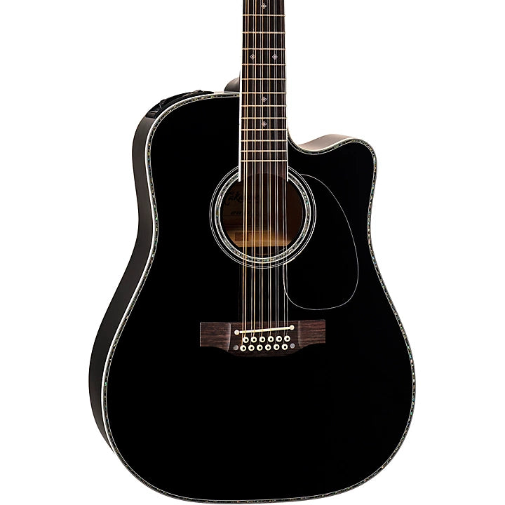 Takamine EF381DX 12-String Acoustic-Electric Guitar Black