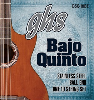 GHS BSX-10BE Stainless Steel Bajo Quinto Strings Ball End