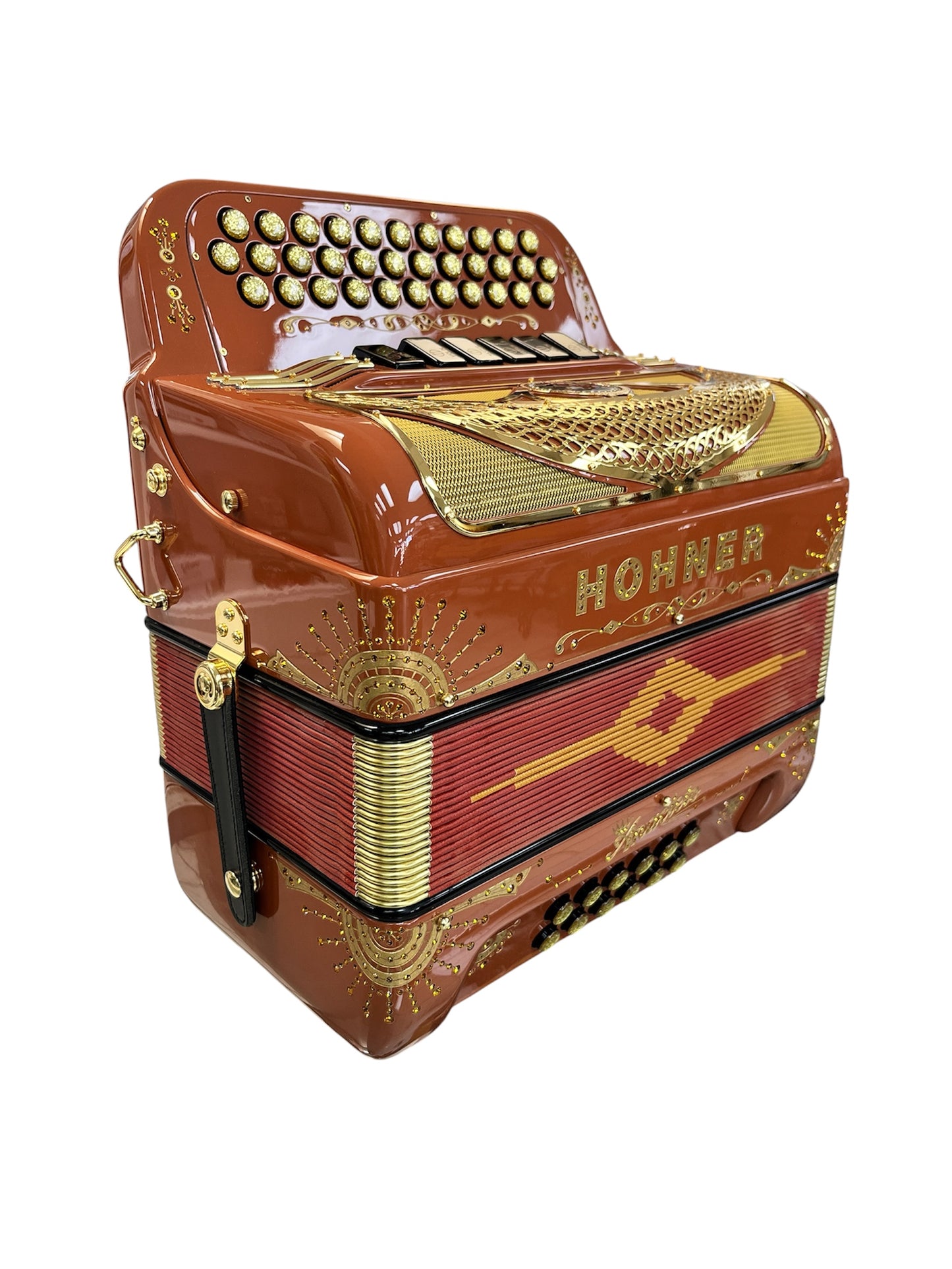 Hohner Anacleto Rey Del Norte Two Tone Compact Button Accordion - Rame