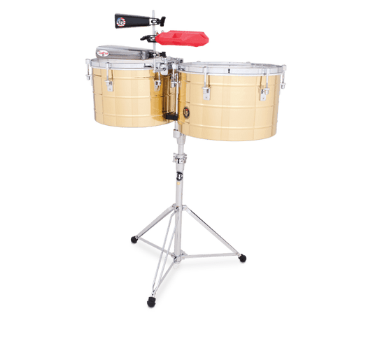 LP Thunder Tito Puente Timbales 15" & 16" Extra Deep Shells - Brass Finish
