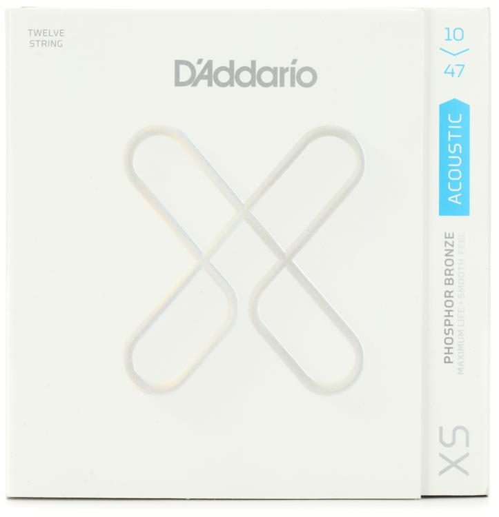 D'Addario XS Acoustic Phosphor Bronze Strings, 12-String Light (10-47)