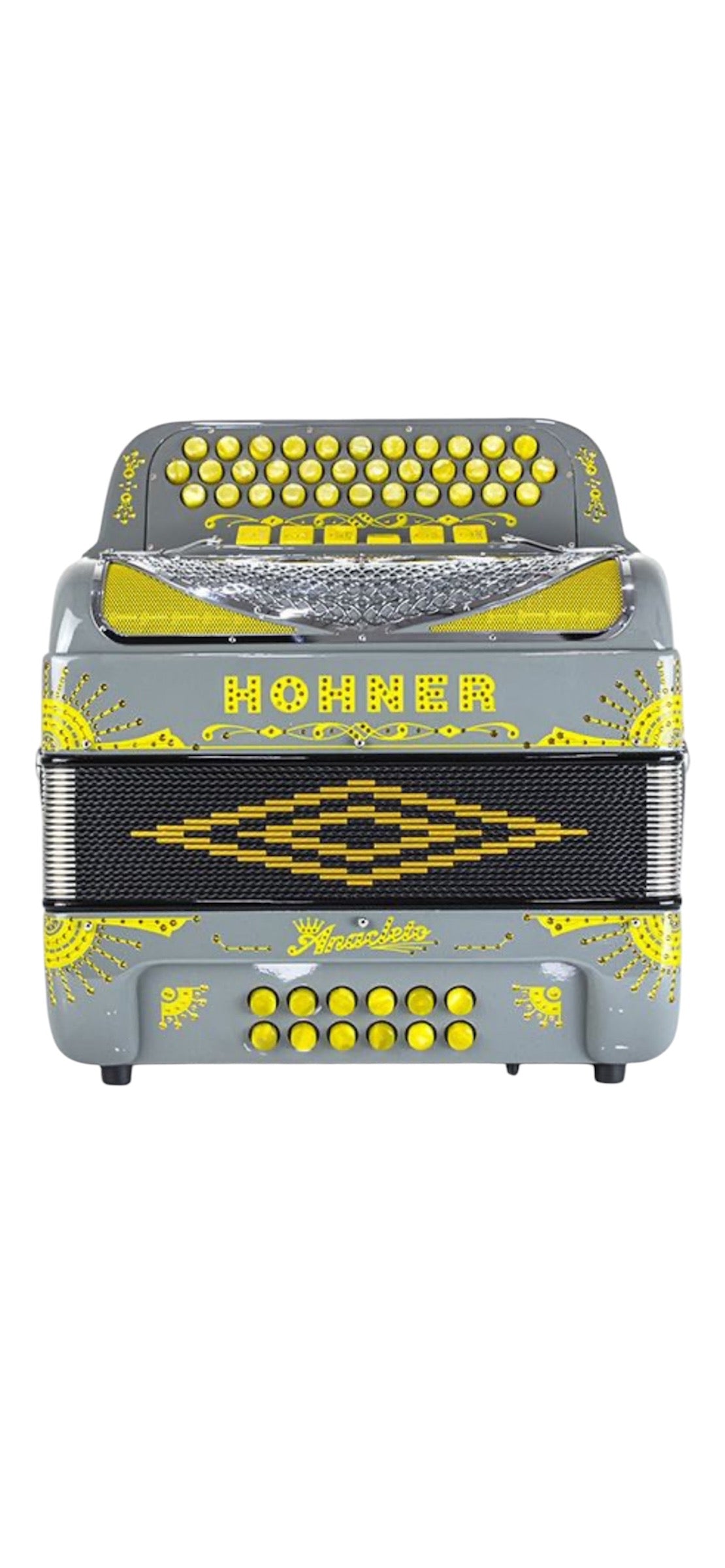 Hohner Anacleto Rey Del Norte Two Tone Compact Button Accordion - Mouse Gray