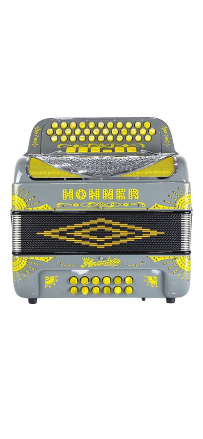 Hohner Anacleto Rey Del Norte Two Tone Compact Button Accordion - Mouse Gray