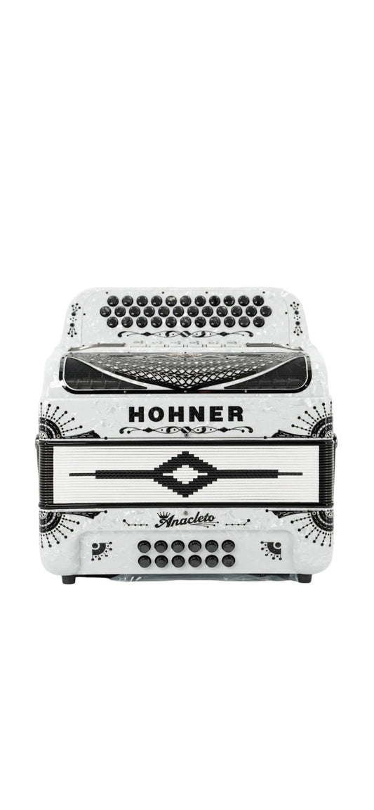 Hohner Anacleto Rey Del Norte Two-Tone FBE/EAD Accordion - Pearl White