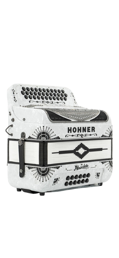 Hohner Anacleto Rey Del Norte Two-Tone FBE/EAD Accordion - Pearl White