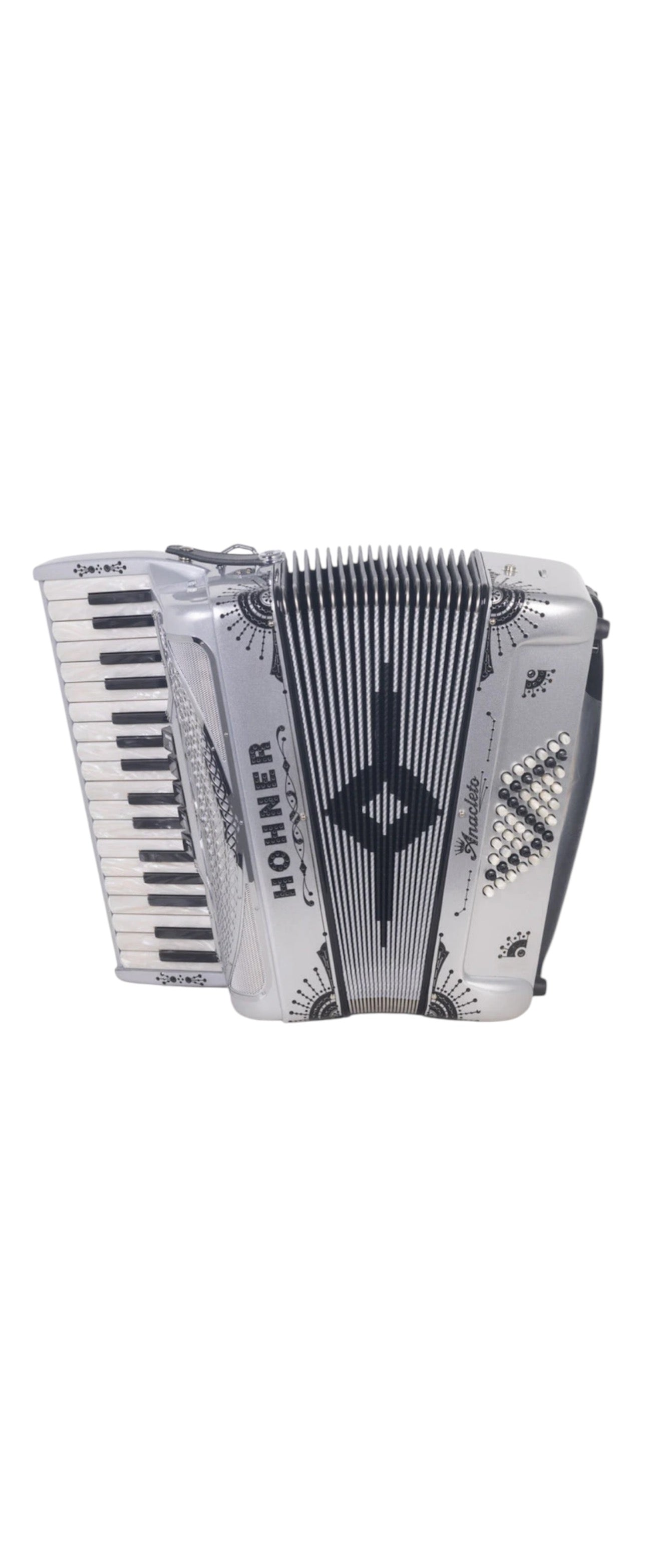 Hohner Anacleto Latino III 34/48 5 Switch Accordion - SILVER