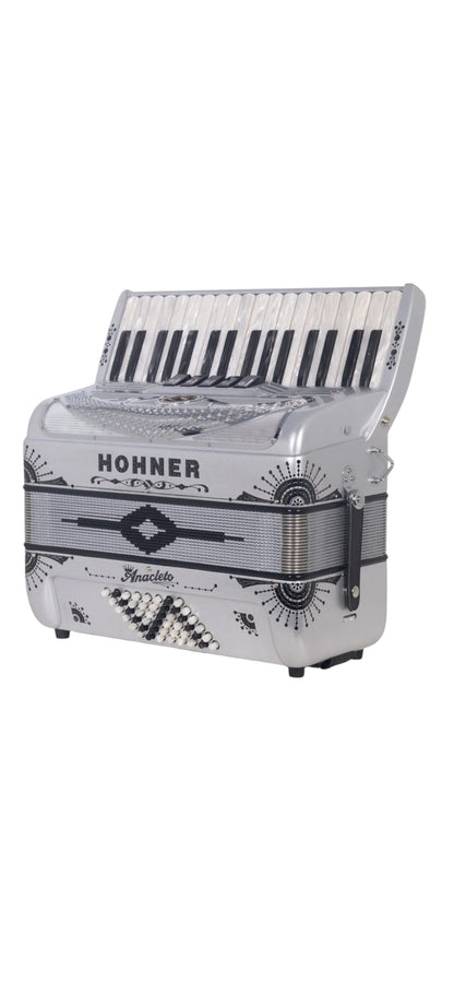 Hohner Anacleto Latino III 34/48 5 Switch Accordion - SILVER