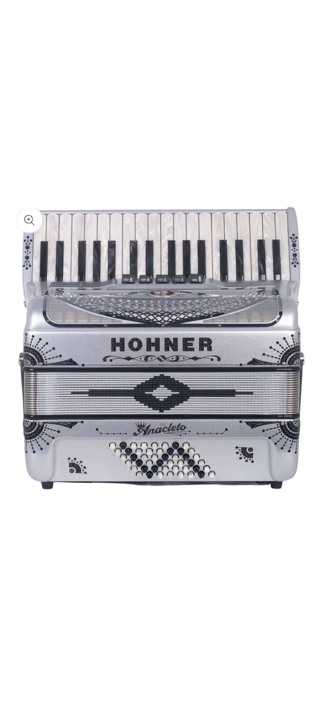 Hohner Anacleto Latino III 34/48 5 Switch Accordion - SILVER