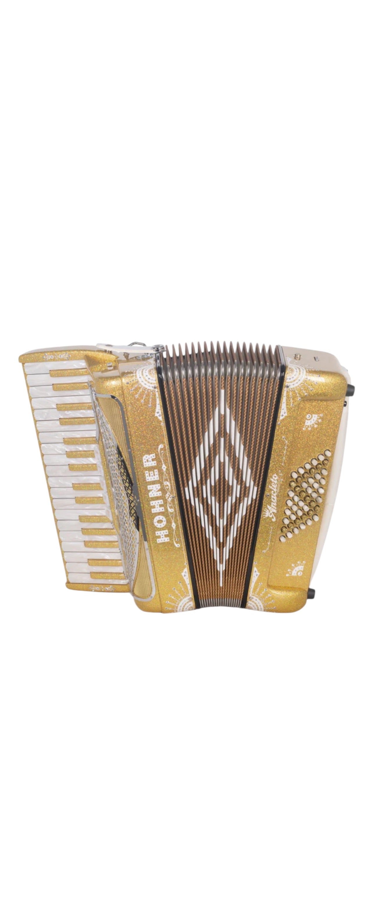 Hohner Anacleto Latino III 34/48 5 Switch Accordion - HOLOGRAM GOLD