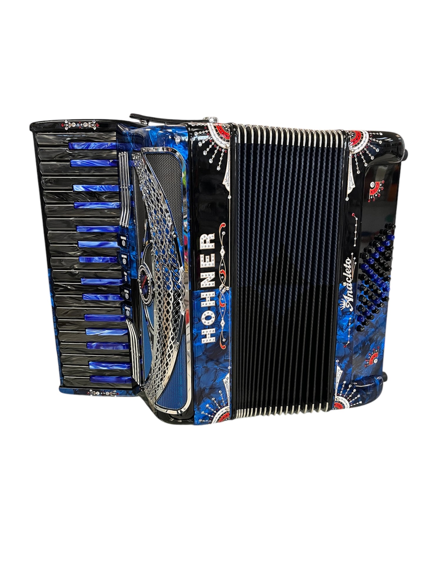 Anacleto Latino 34 Key 48 Bass Piano Accordion - Black/Blue