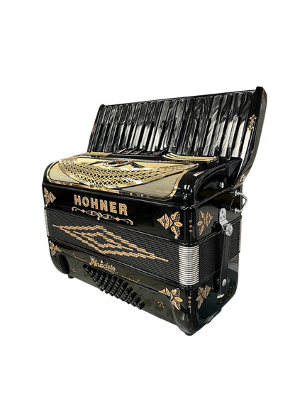 Hohner Anacleto Latino III 34/48 5 Switch Accordion - Black and Gold