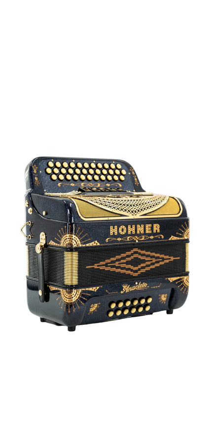 Hohner Anacleto Rey Del Norte Two Tone Compact Button Accordion - Black C14