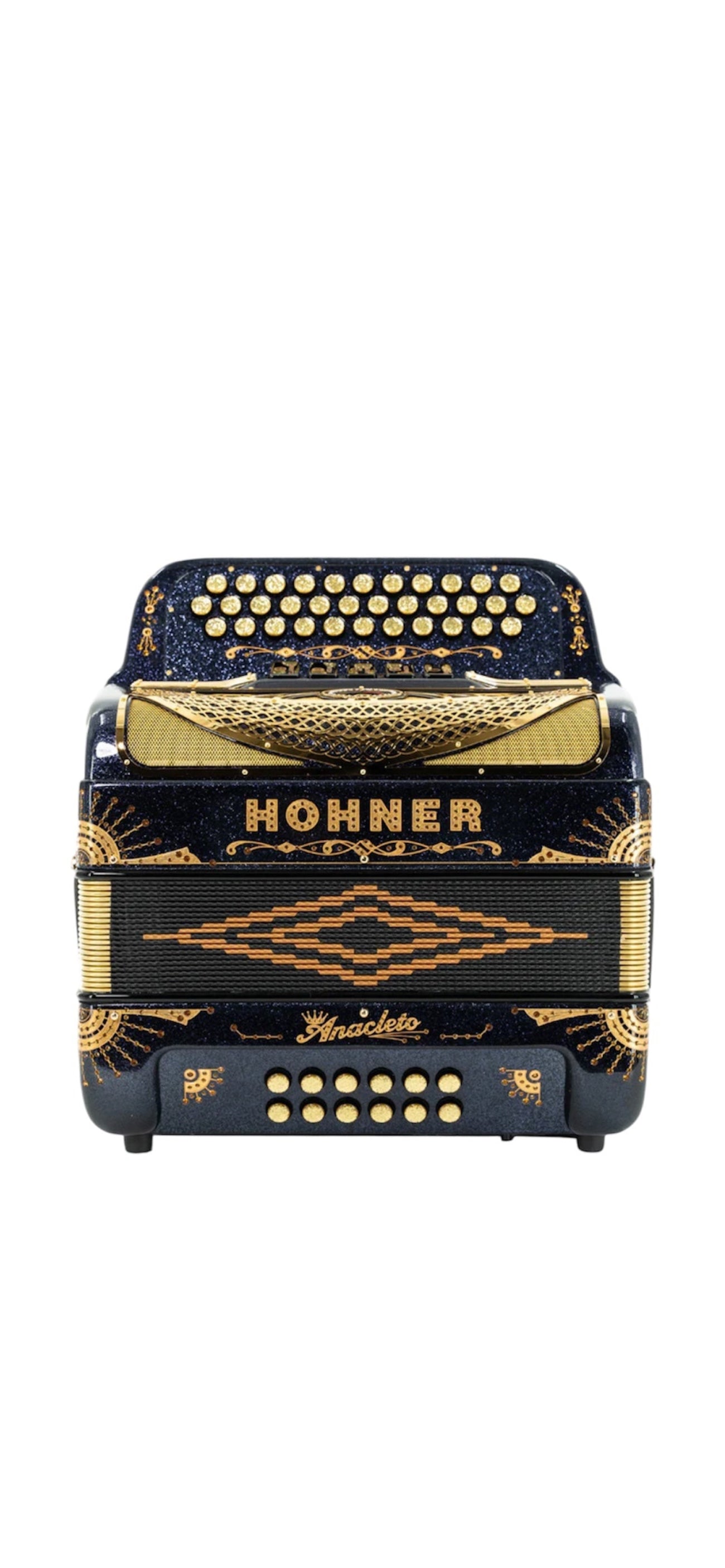 Hohner Anacleto Rey Del Norte Two Tone Compact Button Accordion - Black C14