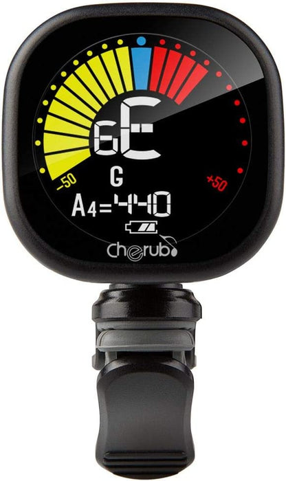 Cherub WST-675 USB Rechargeable Chromatic Tuner for Guitar Bass Ukulele Baritone with High Contrast Colorful Display (Grey)