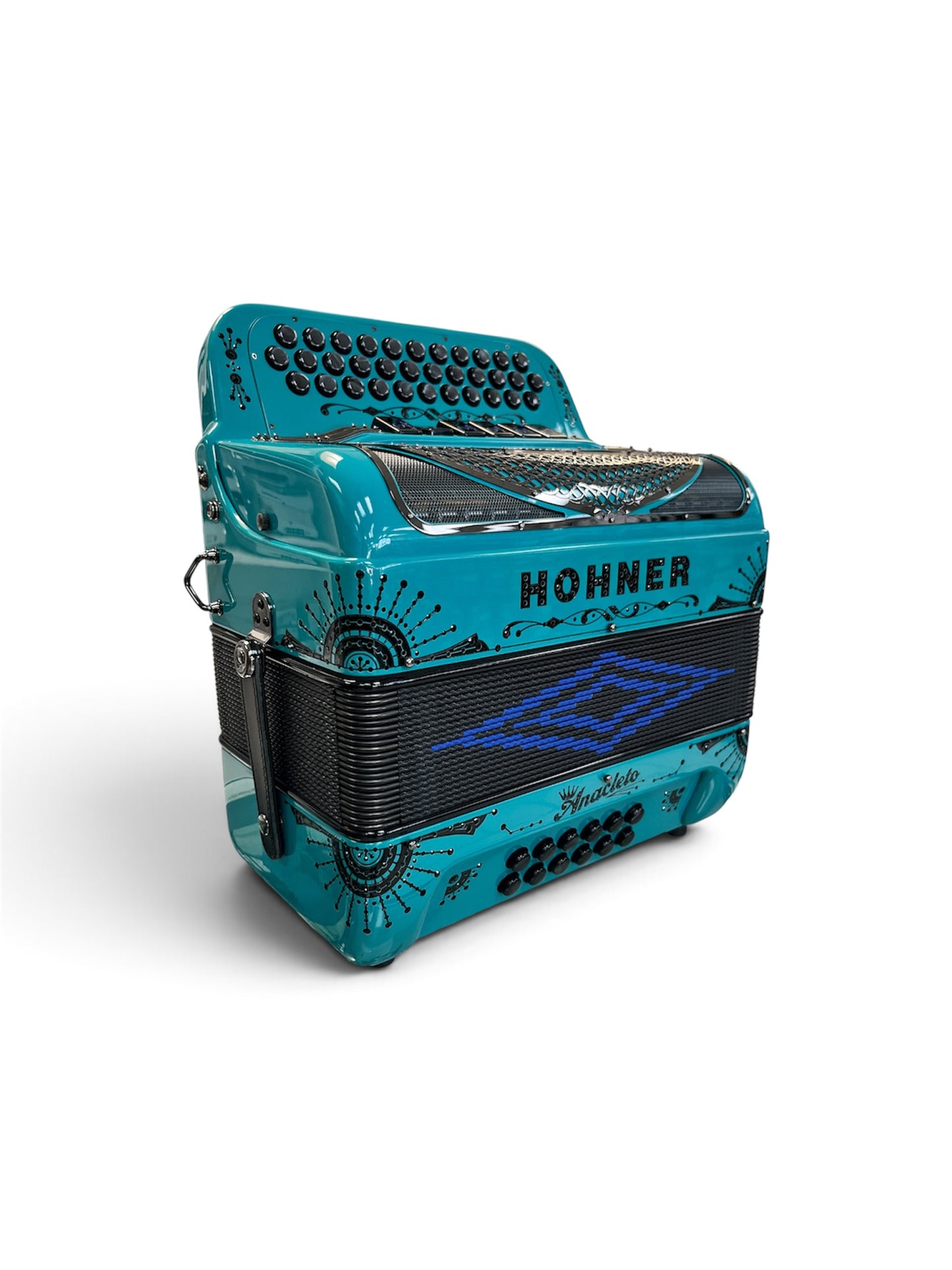 Hohner Anacleto Rey Del Norte Two Tone Compact Button Accordion - Aqua Blue