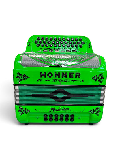 Hohner Anacleto Rey Del Norte Two Tone Compact Button Accordion - Light Green