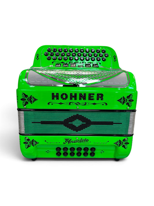 Hohner Anacleto Rey Del Norte Two Tone Compact Button Accordion - Light Green