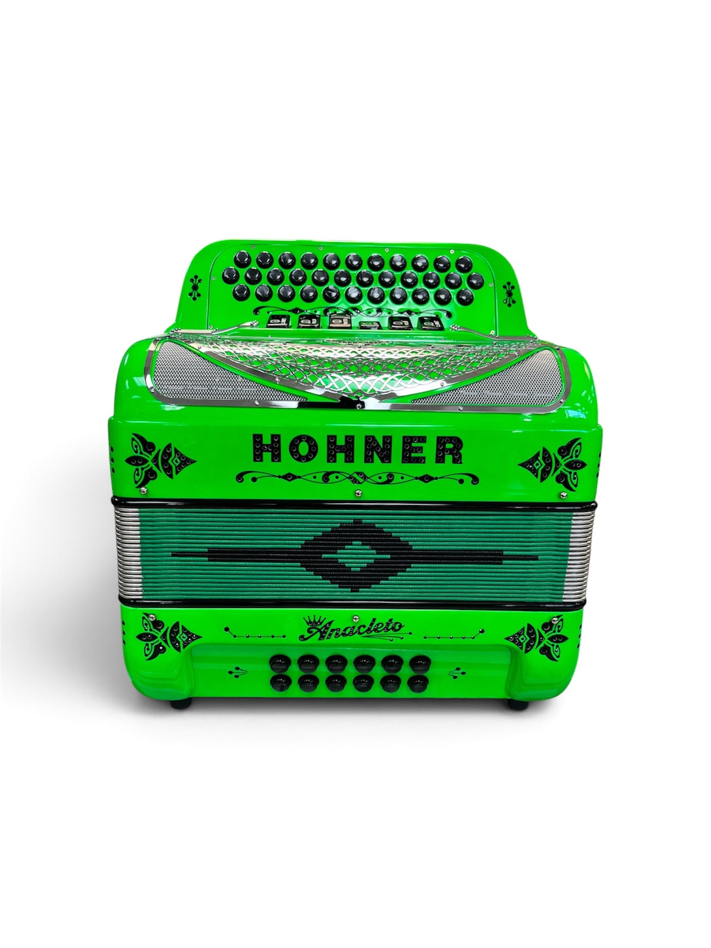 Hohner Anacleto Rey Del Norte Two Tone Compact Button Accordion - Light Green