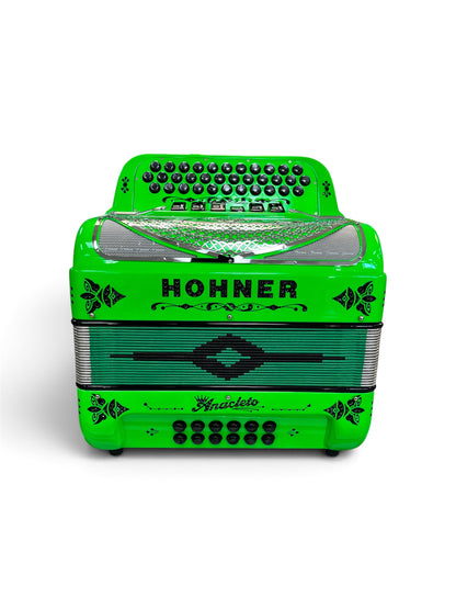 Hohner Anacleto Rey Del Norte Two Tone Compact Button Accordion - Light Green