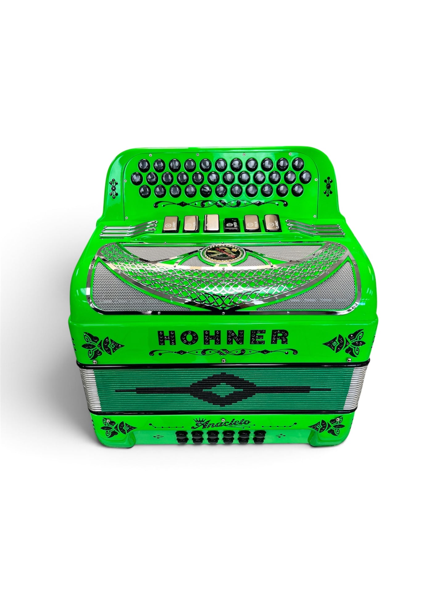 Hohner Anacleto Rey Del Norte Two Tone Compact Button Accordion - Light Green