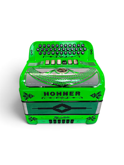 Hohner Anacleto Rey Del Norte Two Tone Compact Button Accordion - Light Green