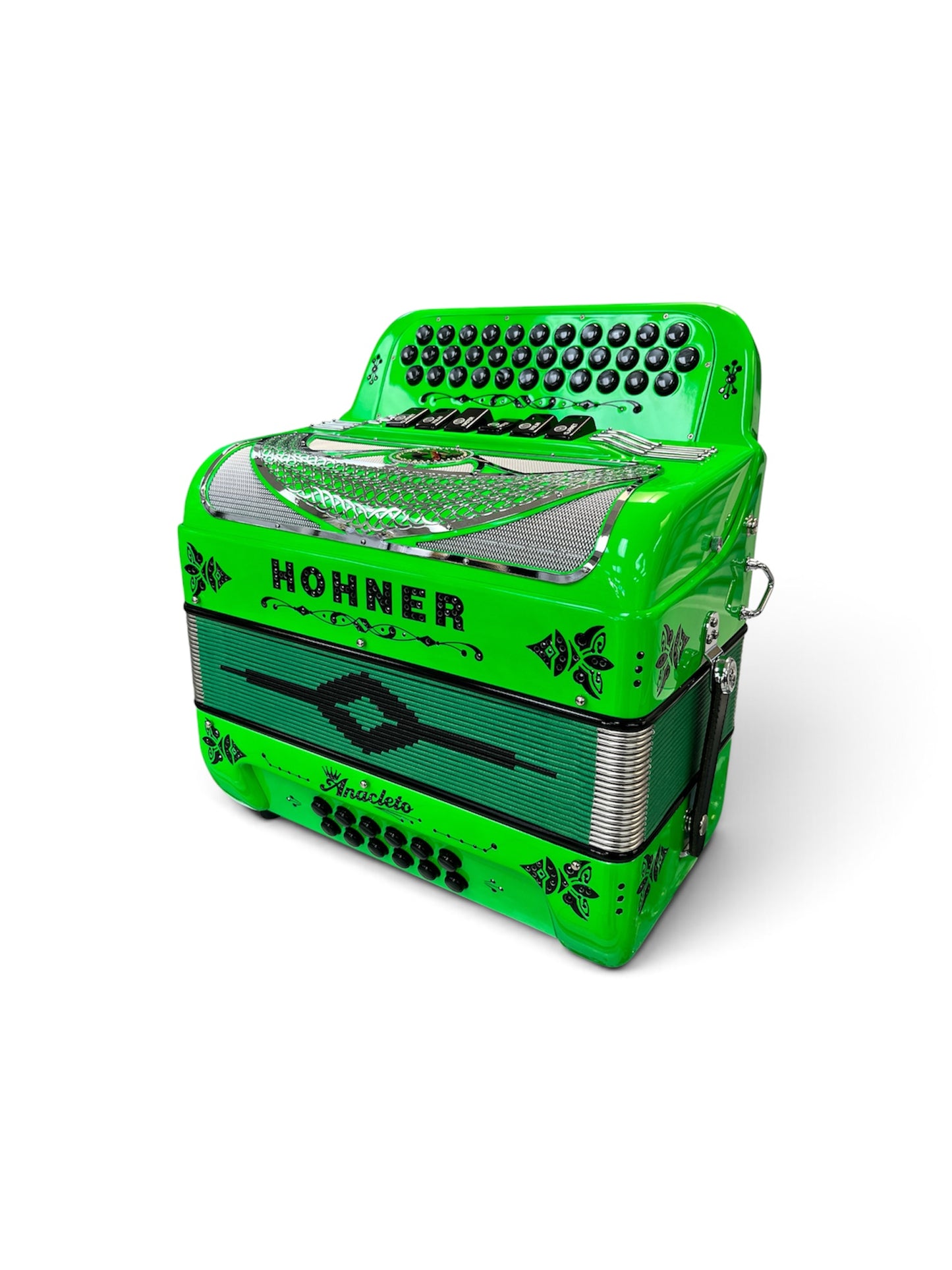 Hohner Anacleto Rey Del Norte Two Tone Compact Button Accordion - Light Green