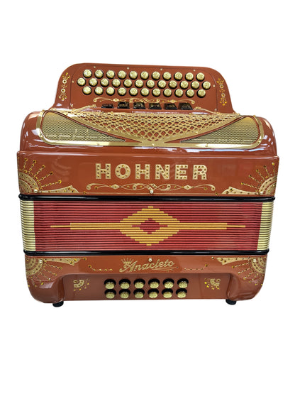 Hohner Anacleto Rey Del Norte Two Tone Compact Button Accordion - Rame