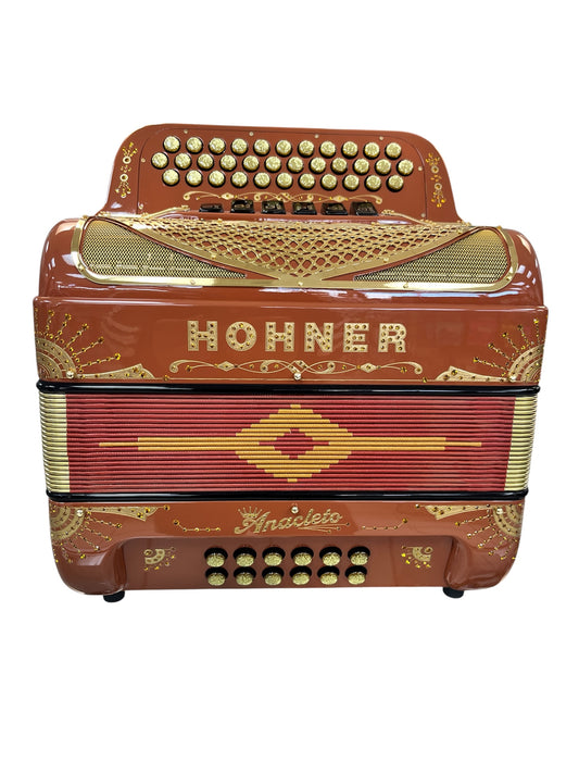 Hohner Anacleto Rey Del Norte Two Tone Compact Button Accordion - Rame