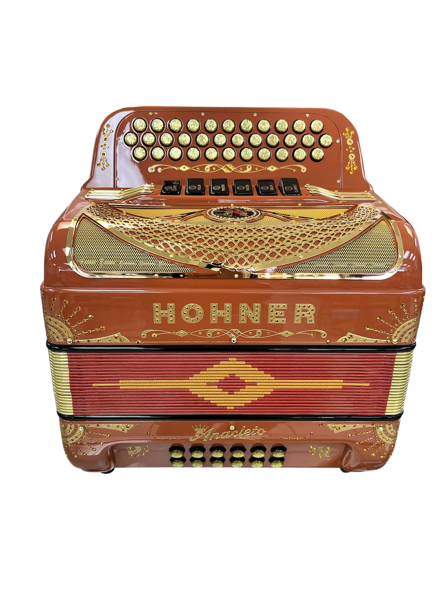 Hohner Anacleto Rey Del Norte Two Tone Compact Button Accordion - Rame