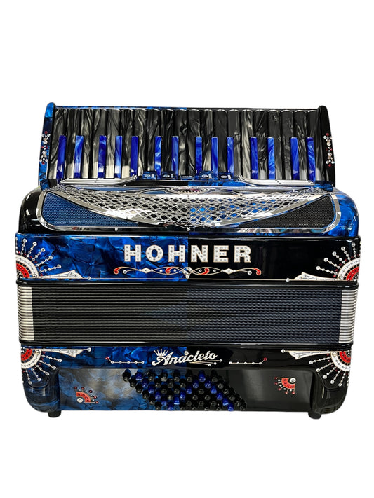 Anacleto Latino 34 Key 48 Bass Piano Accordion - Black/Blue