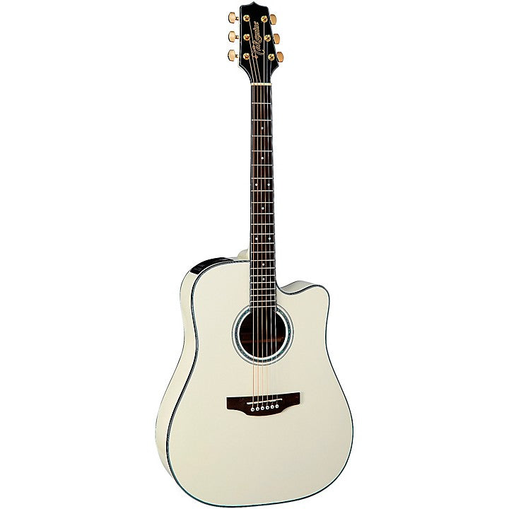 Takamine GD35CE PW Dreadnought cutaway with solid spruce top Pearl white finish
