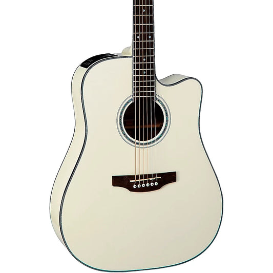 Takamine GD35CE PW Dreadnought cutaway with solid spruce top Pearl white finish